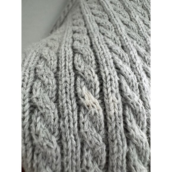Crystal Kobe XL Gray Cable Knit Cardigan Cozy Cottagecore Prep Fisherman Coastal - Picture 6 of 8